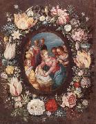 unknow artist The nativity encircled by a garland of flowers Sweden oil painting artist